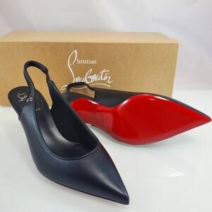 NWT$845 Louboutin Sporty Kate Black Sling 55 mm Slingback Pumps Heels Sz 36 (6)